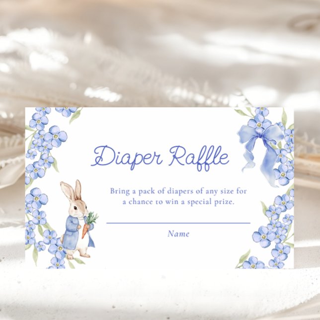Peter Rabbit Baby Shower Diaper Raffle Biljett Tilläggskort (Skapare uppladdad)