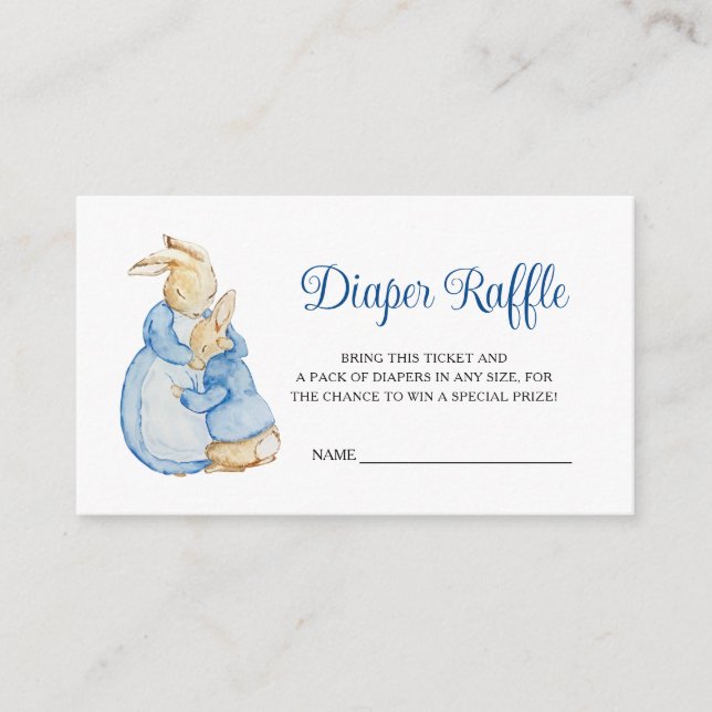 Peter Rabbit Baby Shower Diaper Raffle Tilläggskort (Framsida)