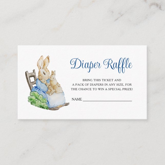 Peter Rabbit Baby Shower Diaper Raffle Tilläggskort (Framsida)