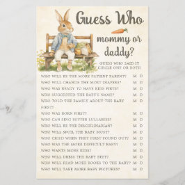 Peter Rabbit Baby Shower gissar vem som spelar