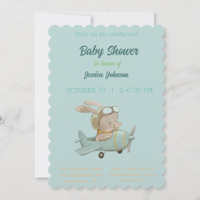 Peter Rabbit Baby Shower-inbjudan Inbjudningar (Framsida)