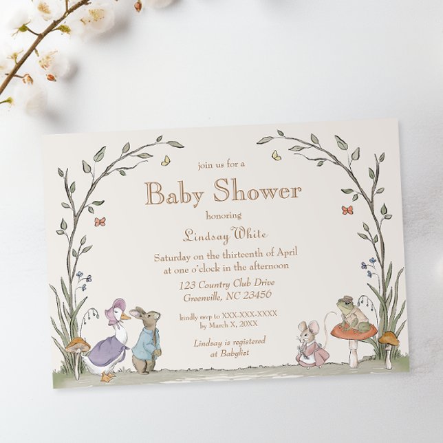 Peter Rabbit Baby Shower-inbjudan Inbjudningar (Skapare uppladdad)