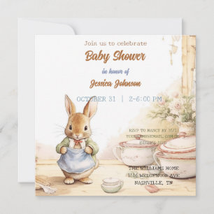 Peter Rabbit Baby Shower-inbjudan Spara Datumet