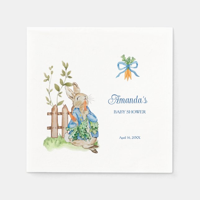 Peter Rabbit Baby Shower Pappersservett (Framsidan)