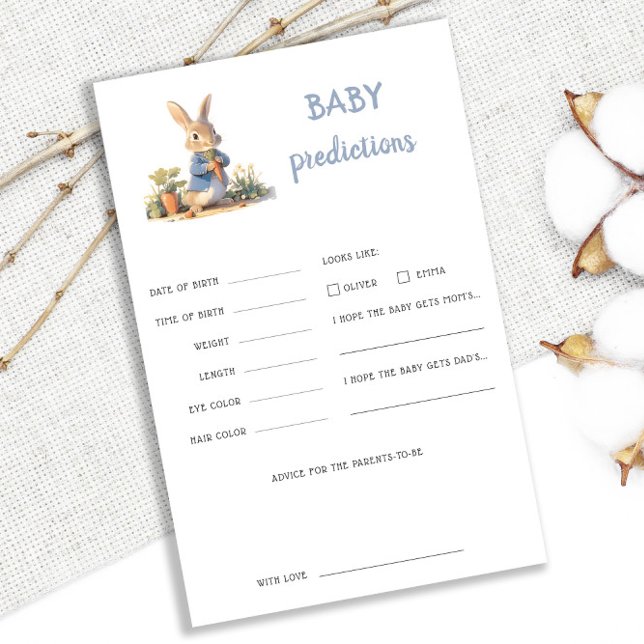 Peter Rabbit Baby Shower Predications Flyer (Skapare uppladdad)