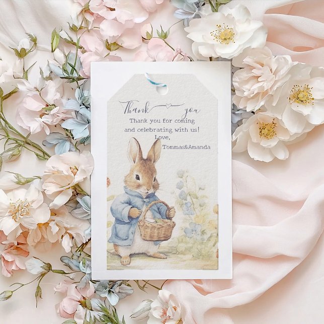Peter Rabbit Baby Shower Presentetikett (Skapare uppladdad)
