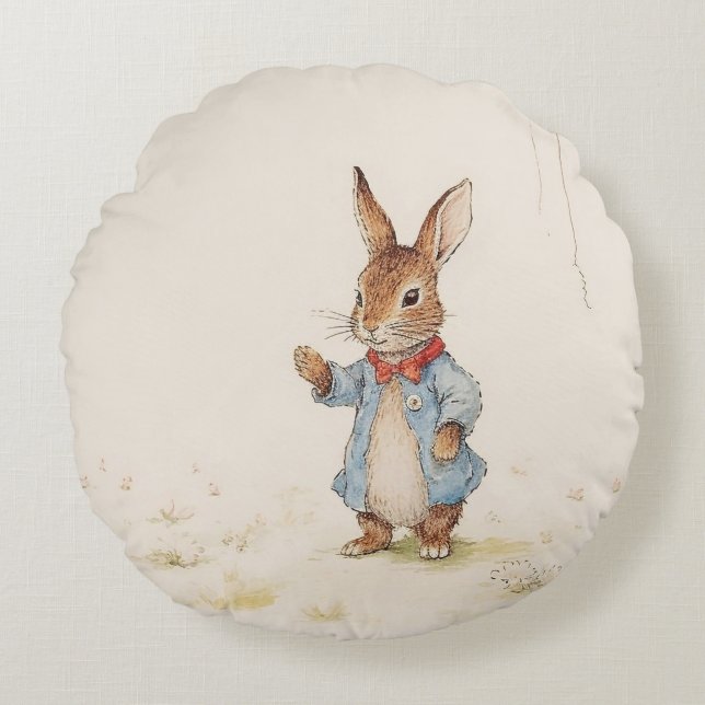 Peter Rabbit Baby Shower Rund Kudde (Framsidan)