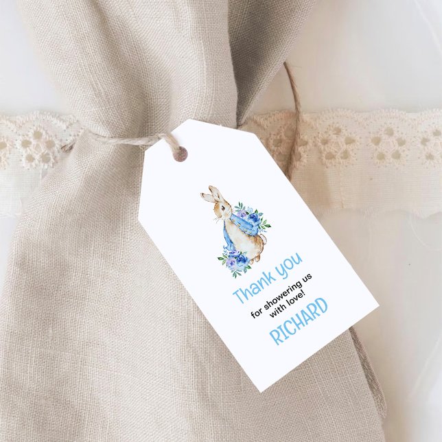Peter Rabbit Baby Shower Tack Presentetikett (Skapare uppladdad)