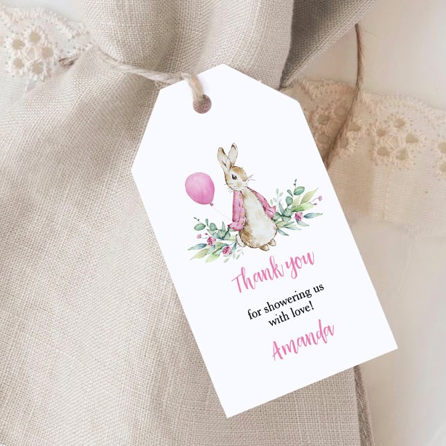 Peter Rabbit Baby Shower Tack Presentetikett (Skapare uppladdad)