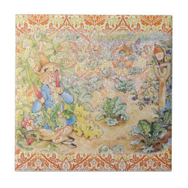 Peter Rabbit Beatrix Potter i Garden Ceramic Tile Kakelplatta