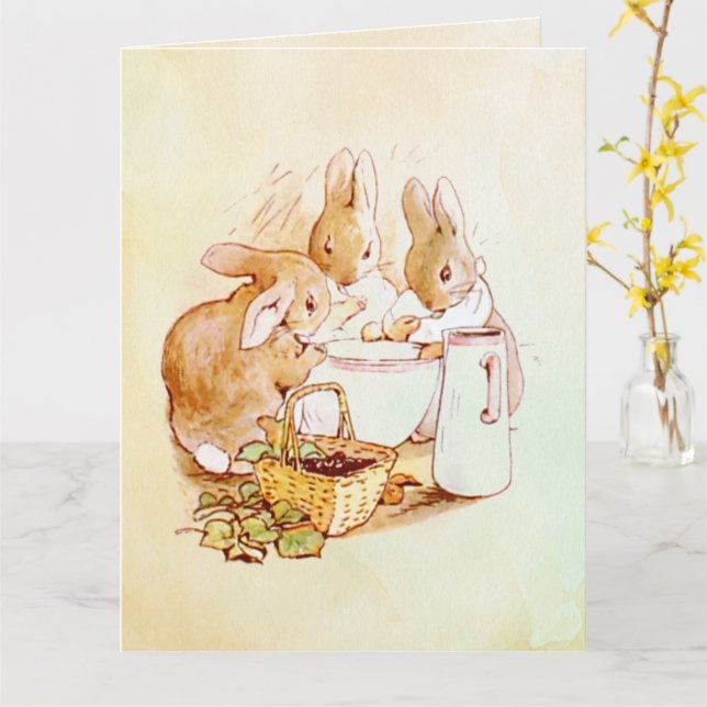 Peter Rabbit Beatrix Potter Kort (Gul blomma)