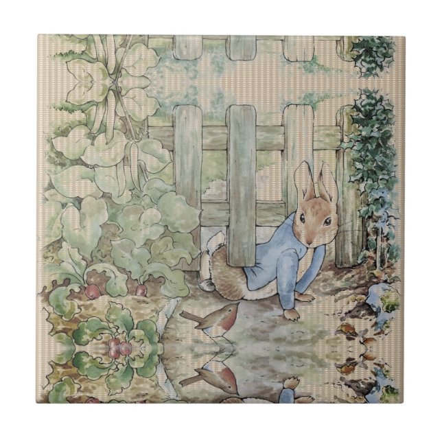 Peter Rabbit Beatrix Potter Sneaking Kakelplatta (Framsidan)