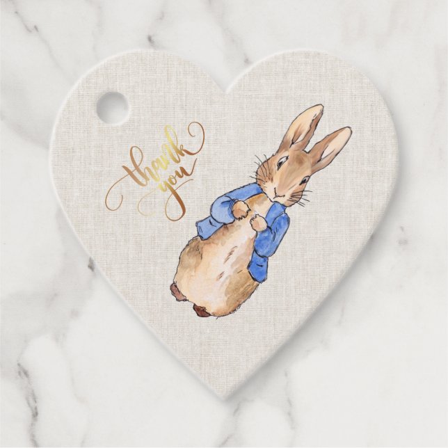 Peter Rabbit Beige Linen Struktur Background Gåvor Etiketter (Framsida)
