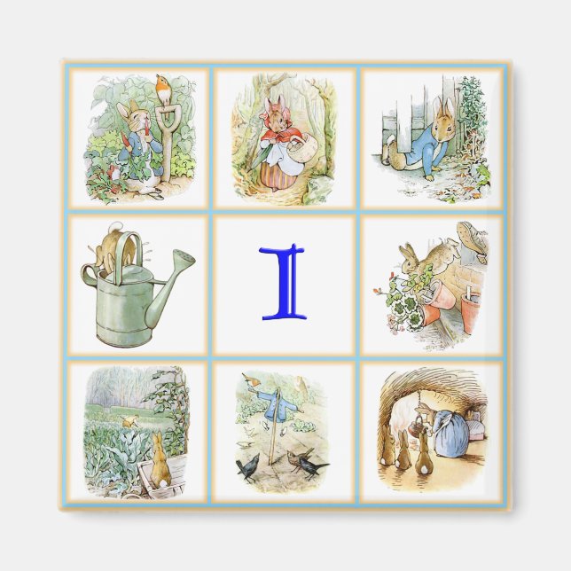 PETER RABBIT bilder personlig med brev H Magnet (Framsidan)