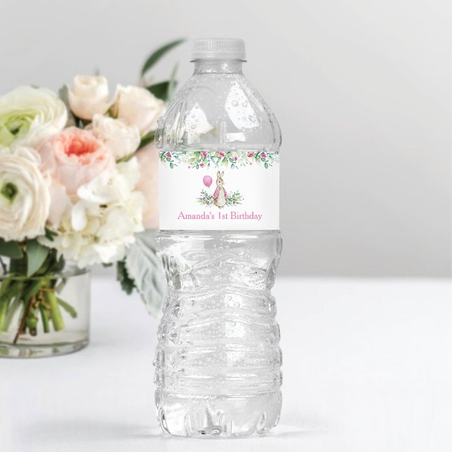 Peter Rabbit Birthday Vattenflaskor Etikett (Skapare uppladdad)