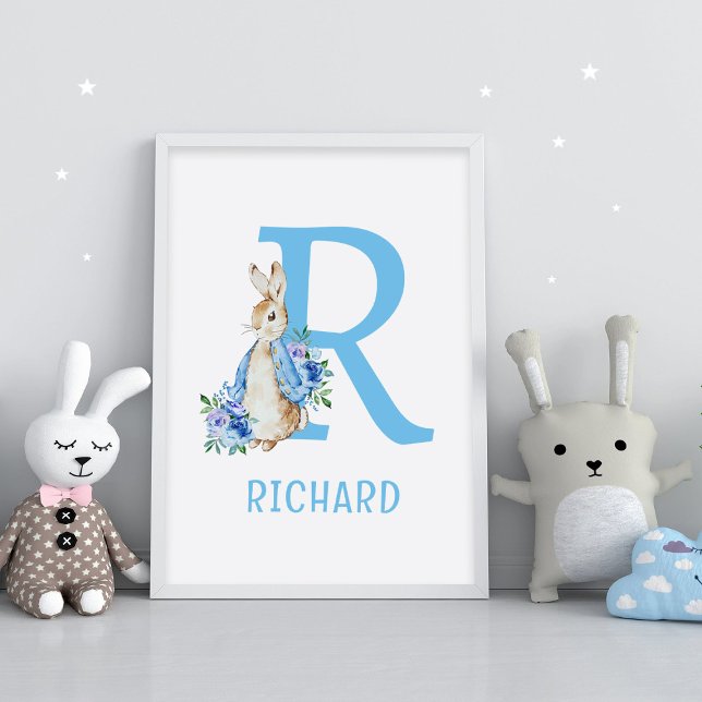 Peter Rabbit Blå Bebis Namn Poster (Skapare uppladdad)