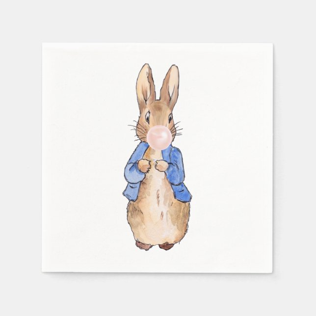 Peter Rabbit Blowing a White Bubble gum Pappersservett (Framsidan)