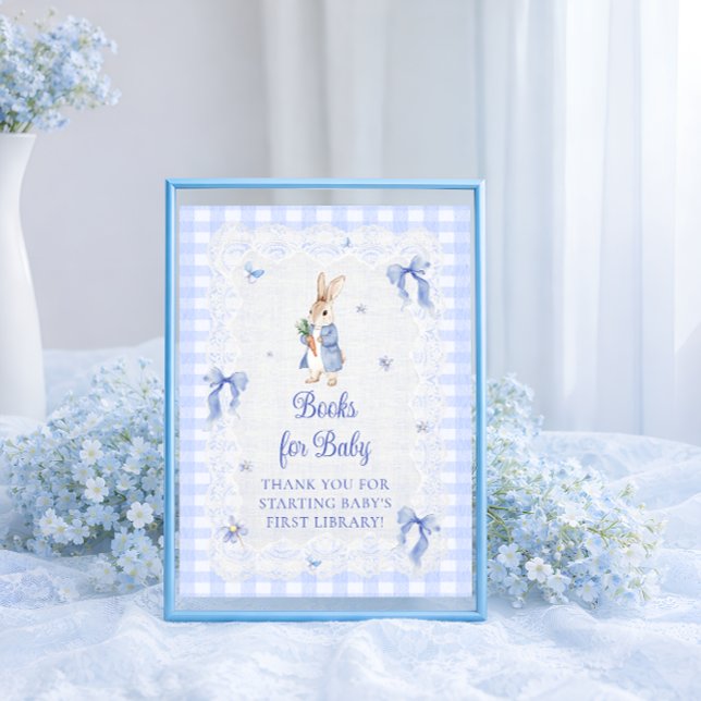 Peter Rabbit Blue Bow Baby Shower Books for Baby Poster (Skapare uppladdad)