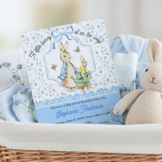 Peter Rabbit Blue Wildflowers Books for Baby and Inbjudningar (Skapare uppladdad)