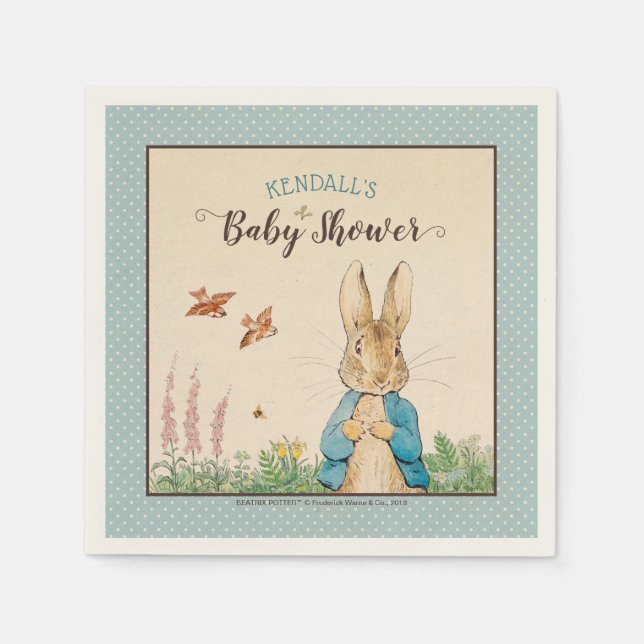 Peter Rabbit | Boy Baby Shower Pappersservett (Framsidan)