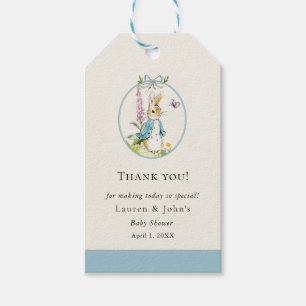 Peter Rabbit Boy Baby Shower tack Presentetikett