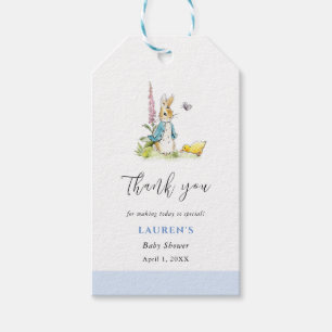 Peter Rabbit Boy Baby Shower tack Presentetikett