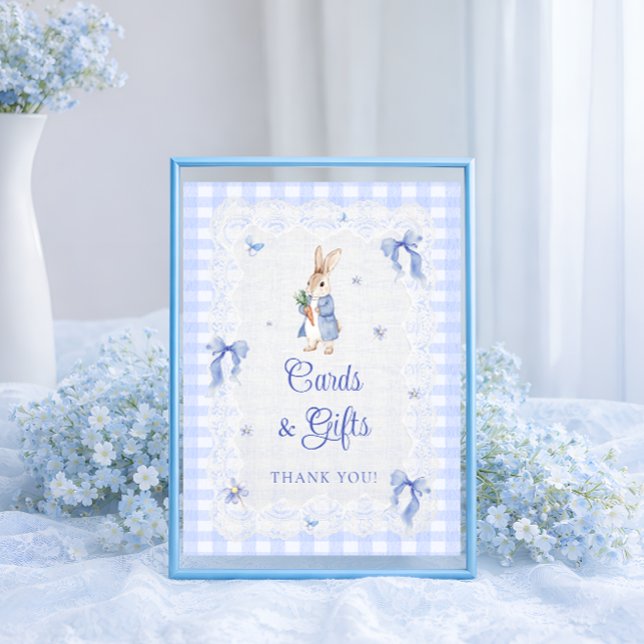 Peter Rabbit Bunny Baby Shower Cards and Gifts Poster (Skapare uppladdad)