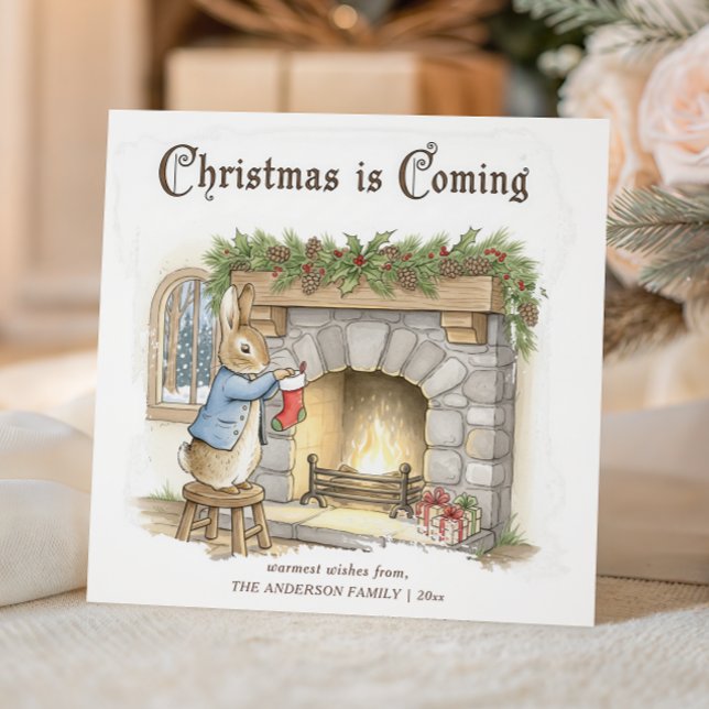 Peter Rabbit Cozy Christmas Julkort (Skapare uppladdad)