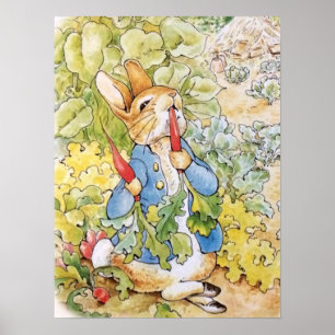 Peter Rabbit Eating a Carrot Poster
