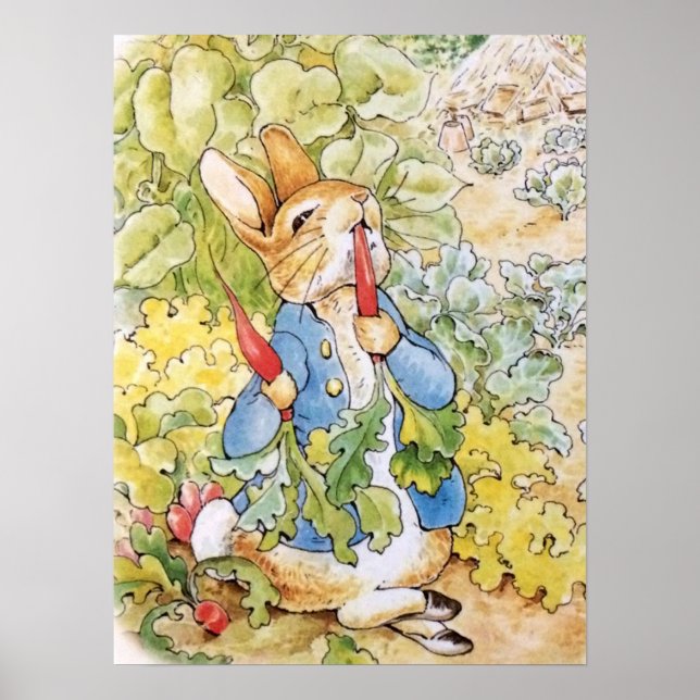 Peter Rabbit Eating a Carrot Poster (Framsidan)