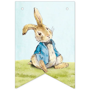 Peter Rabbit First Birthday Bunting Flaggor