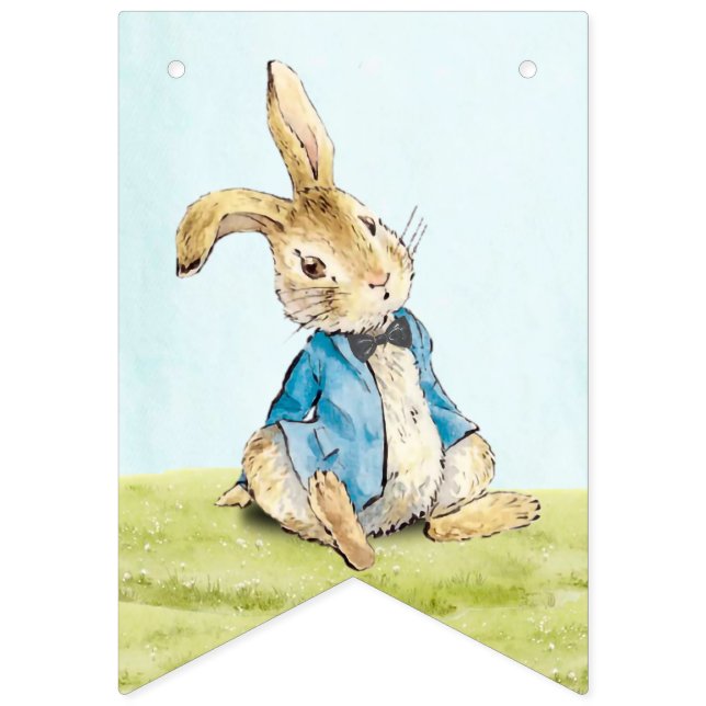 Peter Rabbit First Birthday Bunting Flaggor (Första flaggan)