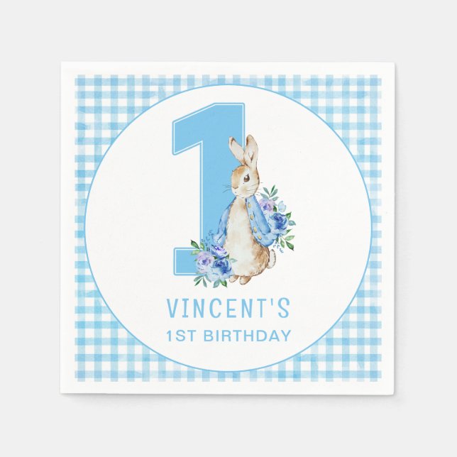 Peter Rabbit First Birthday Pappersservett (Framsidan)