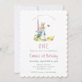Peter Rabbit-flicka 1:a födelsedagsinbjudan Inbjudningar