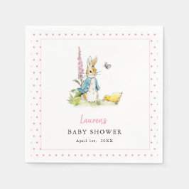 Peter Rabbit Flicka dusch Rosa & vita blöjor Pappersservett