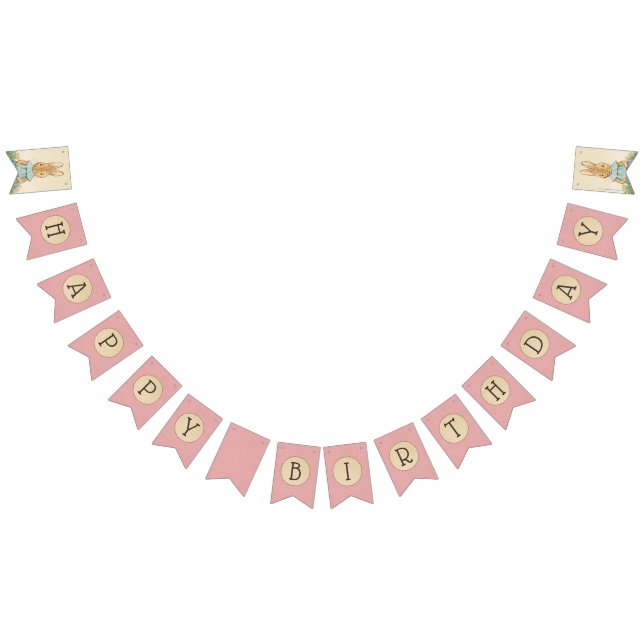 Peter Rabbit | Flicka Första Birthday Vimplar (Alla)