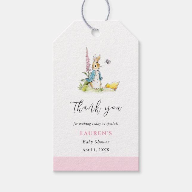 Peter Rabbit Flicka Shower tack Presentetikett (Framsidan)