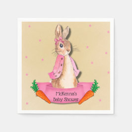 Peter Rabbit Flopsy Rosa Girl Baby Shower Pappersservett