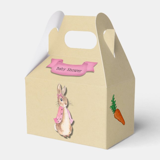 Peter Rabbit Flopsy Rosa Girl Baby Shower Presentaskar (Framsidan Sidan)