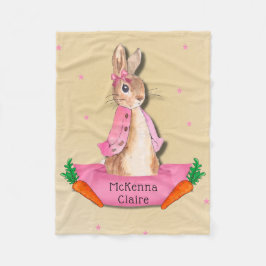 Peter Rabbit Flopsy Rosa Girl Girl Anpassningsbar Fleecefilt