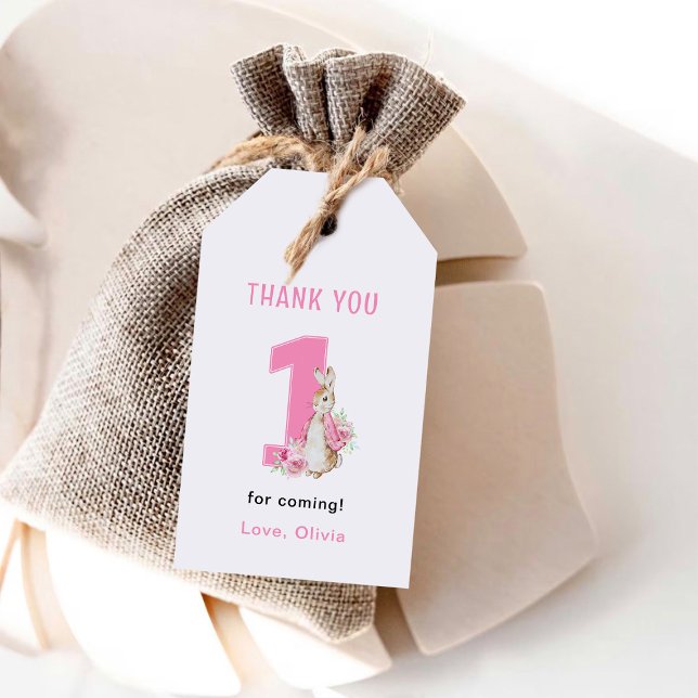 Peter Rabbit | Första födelsedagen Tack Presentetikett (Skapare uppladdad)