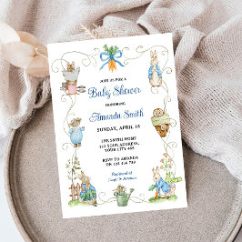 Peter Rabbit Friends Baby Shower Inbjudningar