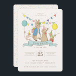 Peter Rabbit &Friends Balloons & Confetti Birthday Inbjudningar<br><div class="desc">Inbjudan alla till glatta firande med denna festliga födelsedagsinbjudan med Peter Rabbit, Flopsy, Mopsy, Cottontail och deras musvänner - alla klädda till party i Beatrix Potters namnteckning vattenfärg stil. En färgfull flagga-banderoll sträcker sig över toppen med lekfull konfetti spridd över bakgrunden, vilket ger en glad ton. Peter Rabbit har en...</div>