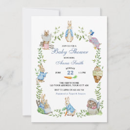 Peter Rabbit Garden Baby Shower Inbjudningar
