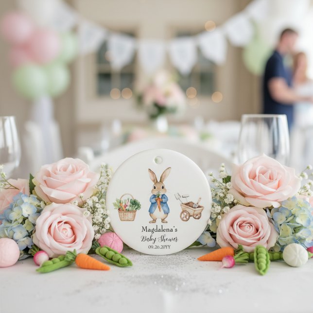 Peter Rabbit Garden Baby Shower Keepsake Julgransprydnad Keramik (Skapare uppladdad)