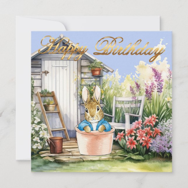 Peter Rabbit Garden Shed Grattis på födelsedagen (Framsida)