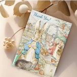 Peter, Rabbit Garden Storybook Birthday Tack Kort<br><div class="desc">Skicka din uppskattning till dina gäster med de här favorittecknen på Beatrix-Potter. Tack så mycket, herr MacGregors blomstrande engelska trädgård med många av Peter's vänner och grannar. Ändra enkelt informationen till din egen. Om du vill kan du ändra teckensnittet stil, storlek, färg och placering. Se matchande artiklar i min Peter...</div>