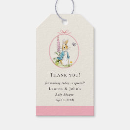 Peter Rabbit Girl Baby Shower tack Presentetikett