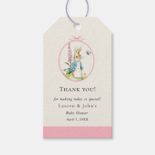 Peter Rabbit Girl Baby Shower tack Presentetikett