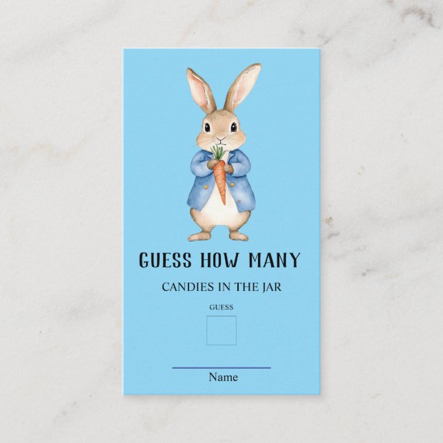 Peter Rabbit gissar hur många babyskor som spelar Tilläggskort (Framsida)